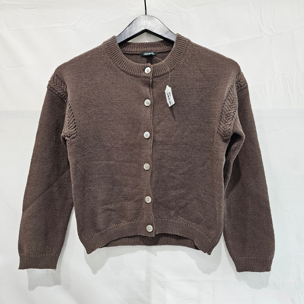 New Wild Fable XS Brown Button Front Crew Neck Cardigan Sweater NWT Neutral